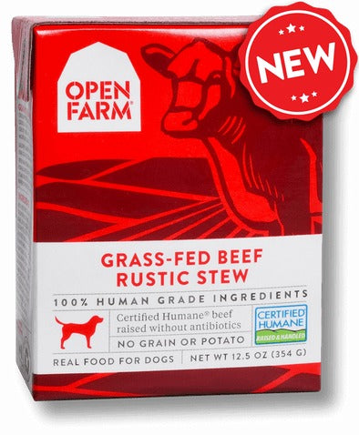 OPEN FARM GRAIN FREE GRASS FED BEEF RECIPE RUSTIC STEW WET DOG FOOD