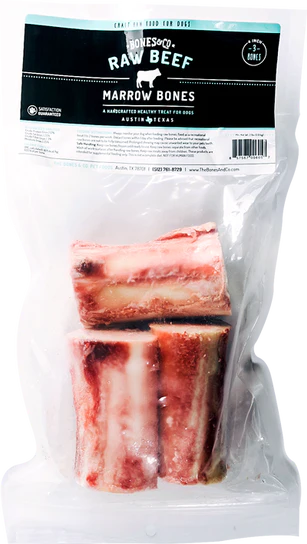 Bones and Beef Marrow Bones Frozen Raw Dog Chews, inch