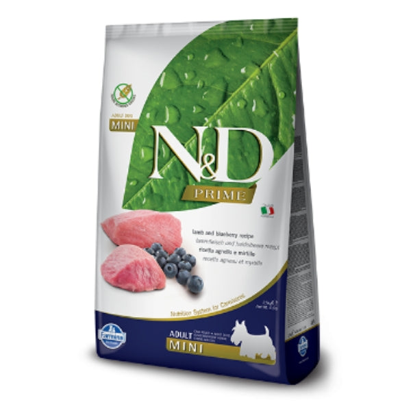 Farmina Prime N&D Natural & Delicious Grain Free Mini Adult Lamb & Blueberry Dry Dog Food