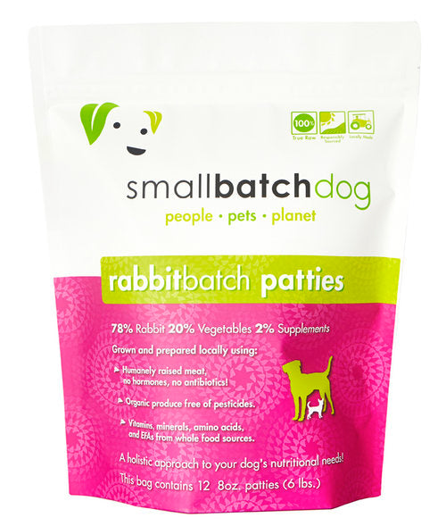 Smallbatch Rabbit Raw Frozen Dog Food - 3LB and 6LB