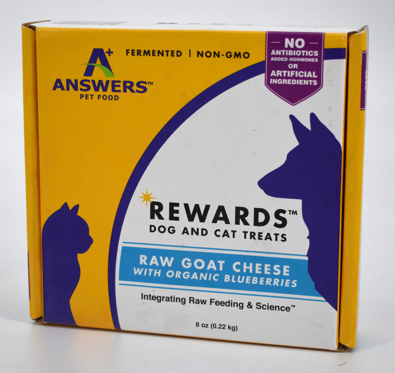 Answers Pet Food Raw Goat Cheese w Blueberries 8oz Houston Raw Pet Food