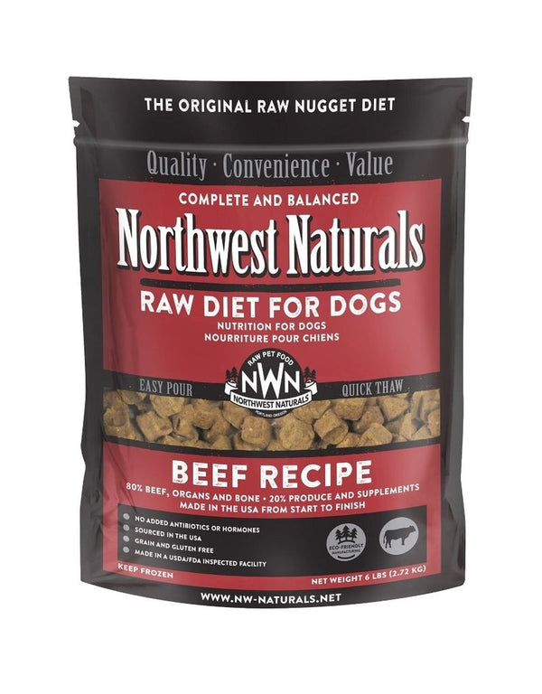 Northwest Naturals Raw Frozen Beef Nuggets Dog Food 6 lb