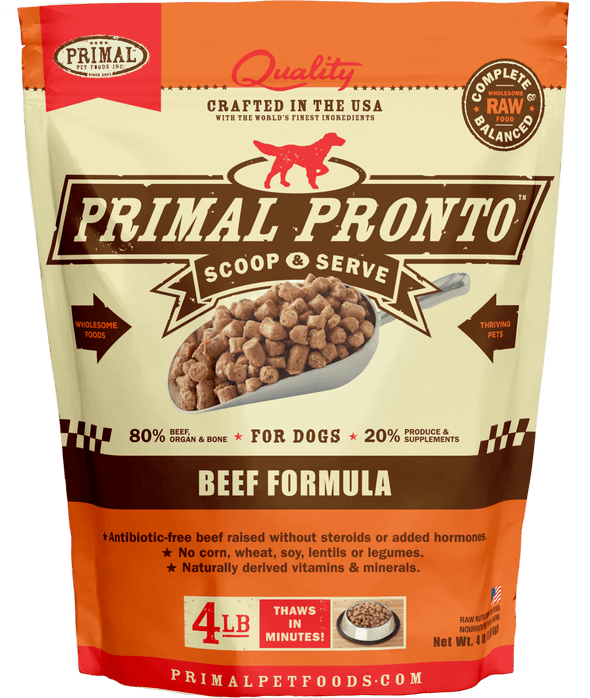 Primal™ Pronto™ Frozen Raw Scoop & Serve Beef Formula Dog Food 4lbs